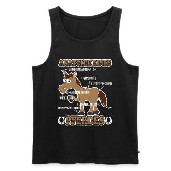 Anatomie eines Pferdes für Reiter Reitsport - Männer Premium Bio Tank Top - Schwarz - Vorne - Michal (187cm)