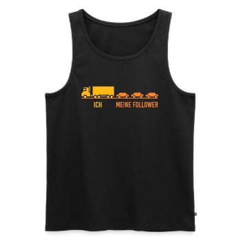 LKW und meine follower - Männer Premium Bio Tank Top - Schwarz - Vorne - AI Model Male 178 light (178cm)