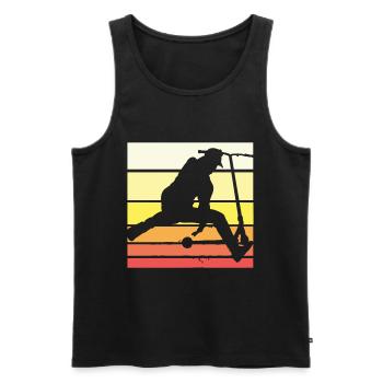 Stuntscooter Kinder Stunt Scooter Tretroller Fun - Männer Premium Bio Tank Top - Schwarz - Vorne - AI Model Male 178 light (178cm)