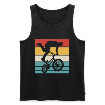Bmx Rider Vintage Retro Hobby Sport Bicycle Shirt - Débardeur bio Premium Homme - noir - Devant - Michal (187cm)