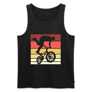Bmx Rider Vintage Retro Hobby Sport Bicycle Shirt - Débardeur bio Premium Homme - noir - Devant - Michal (187cm)