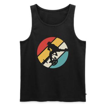 BMX Tshirt Kids Bike Retro Vintage Descente - Débardeur bio Premium Homme - noir - Devant - AI Model Male 178 light (178cm)