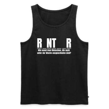 Rentner Kreuzworträtsel Worträtsel Ruhestand - Männer Premium Bio Tank Top - Schwarz - Vorne - Michal (187cm)