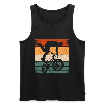 BMX Shirt Cyclisme Descente Vintage Rétro - Débardeur bio Premium Homme - noir - Devant - Michal (187cm)