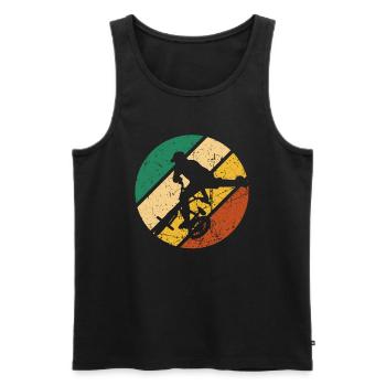 BMX Shirt Cyclisme Descente Vintage Rétro - Débardeur bio Premium Homme - noir - Devant - Michal (187cm)