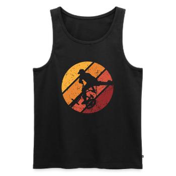 BMX Shirt Cyclisme Descente Vintage Rétro - Débardeur bio Premium Homme - noir - Devant - Michal (187cm)