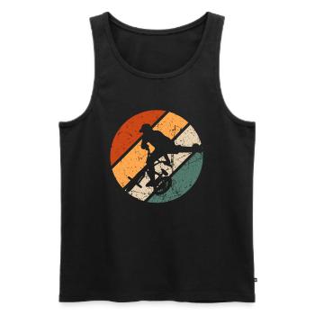 BMX Shirt Cyclisme Descente Vintage Rétro - Débardeur bio Premium Homme - noir - Devant - Michal (187cm)
