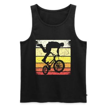 BMX Shirt Cyclisme Descente Vintage Rétro - Débardeur bio Premium Homme - noir - Devant - Michal (187cm)
