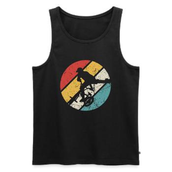 BMX Shirt Cycling Downhill Vintage Retro - Men's Premium Organic Tank Top - black - Front - Michal (187cm)