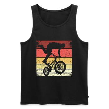 BMX Shirt Cycling Downhill Vintage Retro - Men's Premium Organic Tank Top - black - Front - Michal (187cm)