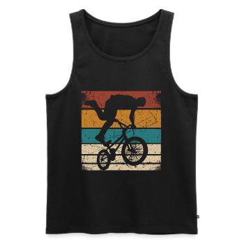 BMX Shirt Cyclisme Descente Vintage Rétro - Débardeur bio Premium Homme - noir - Devant - Michal (187cm)