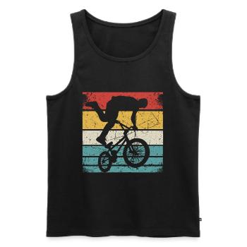 BMX Shirt Cyclisme Descente Vintage Rétro - Débardeur bio Premium Homme - noir - Devant - Michal (187cm)