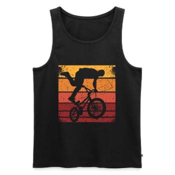 BMX Shirt Cyclisme Descente Vintage Rétro - Débardeur bio Premium Homme - noir - Devant - Michal (187cm)