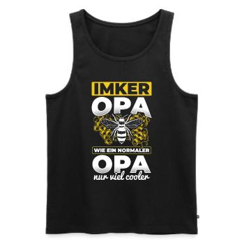 Imker Opa, wie ein normaler Opa nur viel cooler - - Männer Premium Bio Tank Top - Schwarz - Vorne - Michal (187cm)