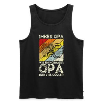 Bienen Imker Opa, wie ein normaler Opa nur viel co - Männer Premium Bio Tank Top - Schwarz - Vorne - Michal (187cm)