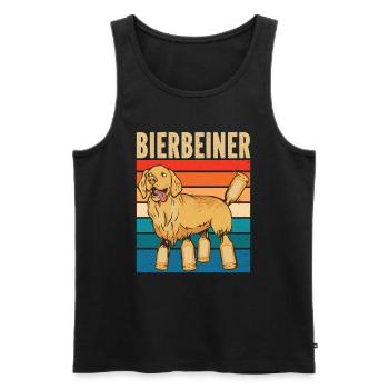 Bierbeiner für Biertrinker Bier - Männer Premium Bio Tank Top - Schwarz - Vorne - Michal (187cm)