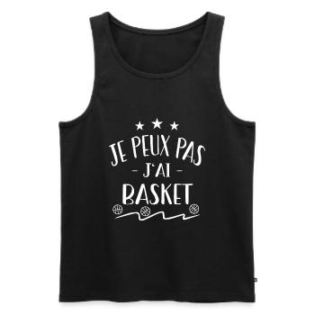 Je peux pas j'ai basket - Débardeur bio Premium Homme - noir - Devant - Michal (187cm)