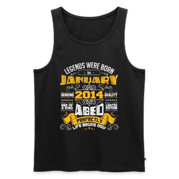 Legends wurden im Januar 2014 geboren - Männer Premium Bio Tank Top - Schwarz - Vorne - Michal (187cm)