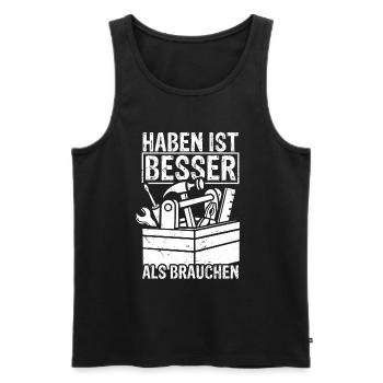 Akkschrauber Werkzeug Handwerker Heimwerker Spruch - Männer Premium Bio Tank Top - Schwarz - Vorne - Michal (187cm)