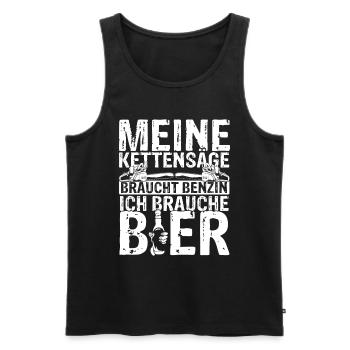 Kettensäge Bier Benzin Motorsäge Holz Arbeiter Wal - Männer Premium Bio Tank Top - Schwarz - Vorne - Michal (187cm)
