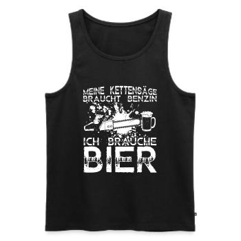 Kettensäge Bier Benzin Motorsäge Holz Arbeiter Wal - Männer Premium Bio Tank Top - Schwarz - Vorne - Michal (187cm)