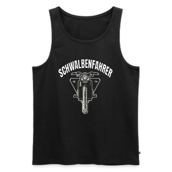 Schwalbenfahrer Sticker Schwalbe Moped Ostmoped - Männer Premium Bio Tank Top - Schwarz - Vorne - AI Model Male 178 light (178cm)