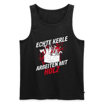 Tischler Schreiner Holz Spruch Handwerker Holz Arb - Männer Premium Bio Tank Top - Schwarz - Vorne - Michal (187cm)