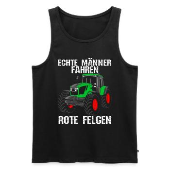 Traktor Landwirt Trecker Echte Männer fahren rote - Männer Premium Bio Tank Top - Schwarz - Vorne - Michal (187cm)