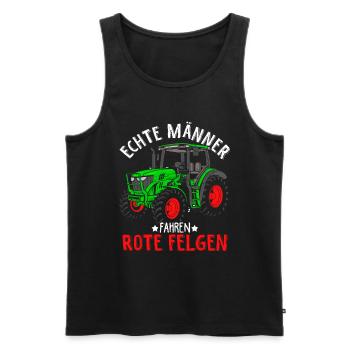 Traktor Landwirt Trecker Echte Männer fahren rote - Männer Premium Bio Tank Top - Schwarz - Vorne - Michal (187cm)