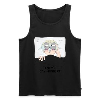 Chemise de nuit Anime Otaku Weeb Kawaii - Débardeur bio Premium Homme - noir - Devant - Michal (187cm)