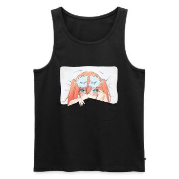 Chemise de nuit Anime Otaku Weeb Kawaii - Débardeur bio Premium Homme - noir - Devant - Michal (187cm)