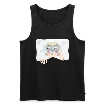 Anime Schlafshirt Otaku Weeb Kawaii - Männer Premium Bio Tank Top - Schwarz - Vorne - AI Model Male 178 light (178cm)