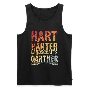 Hart Härter Landschaftsgärtner Gartenarbeit Gesche - Männer Premium Bio Tank Top - Schwarz - Vorne - Michal (187cm)