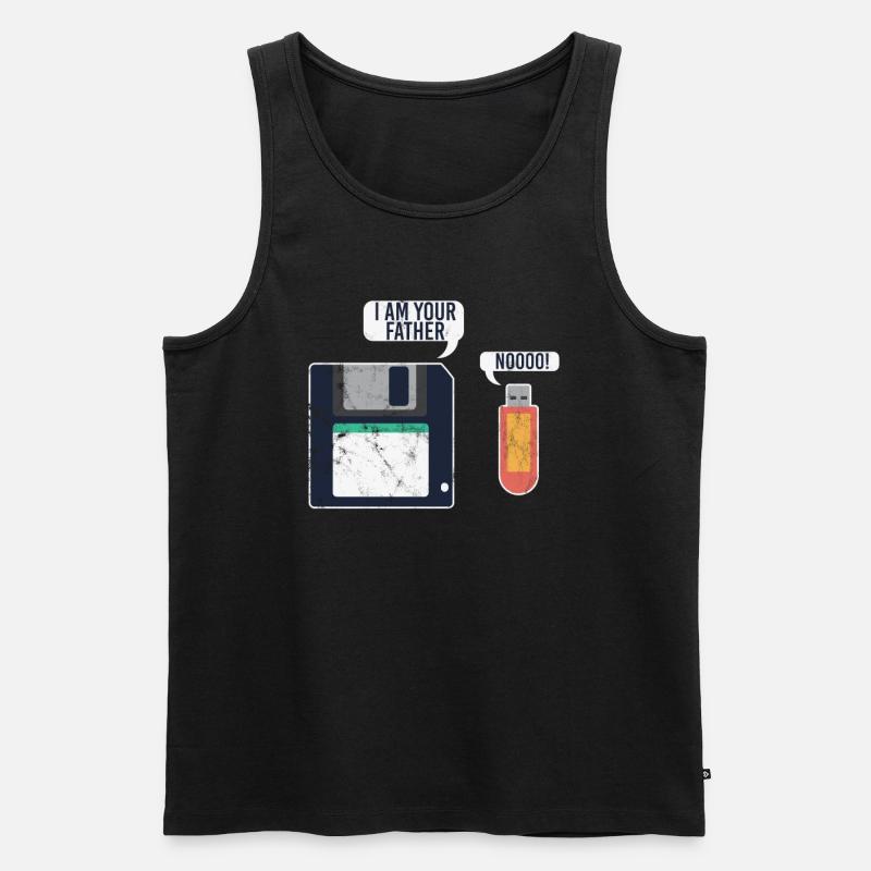 USB Stick und Diskette Programmierer - Männer Premium Bio Tank Top - Schwarz