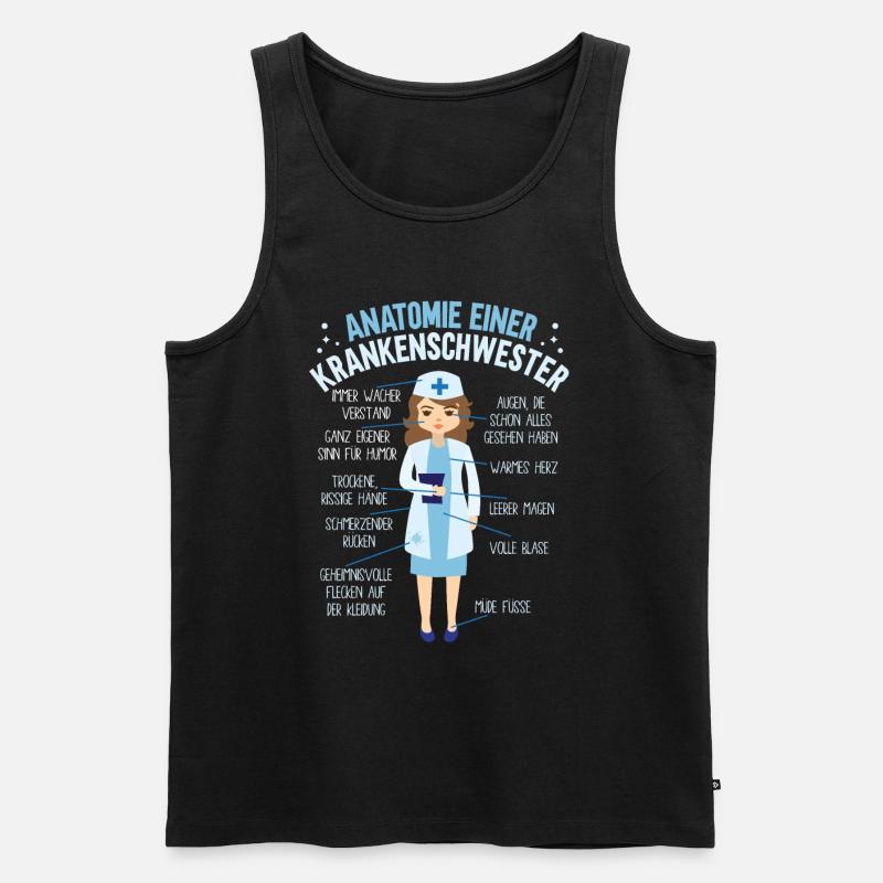 Anatomie einer Krankenschwester - Männer Premium Bio Tank Top - Schwarz