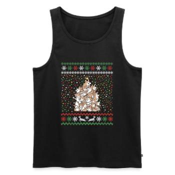 Corgi Weihnachtsbaum Weihnachten - Männer Premium Bio Tank Top - Schwarz - Vorne - Michal (187cm)