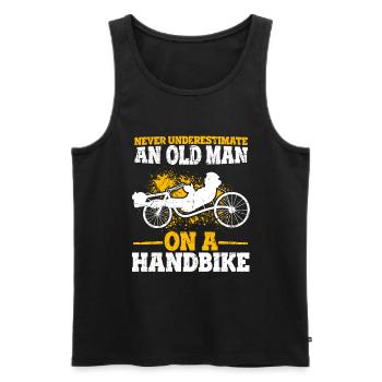 Handbike Opa Handdreirad Radfahrer Geschenk Hadfah - Männer Premium Bio Tank Top - Schwarz - Vorne - AI Model Male 178 light (178cm)