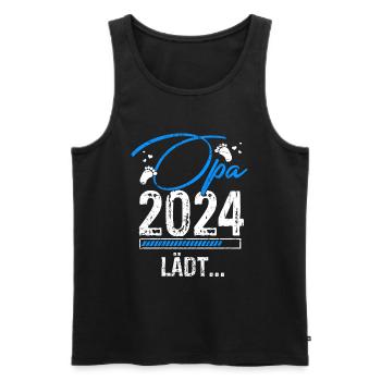 Opa 2024 Lädt Opa To Be Countdown Schwangerschaft - Männer Premium Bio Tank Top - Schwarz - Vorne - Michal (187cm)