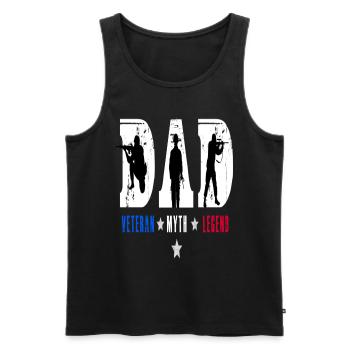 Proud Dad Veteran Myth Legend American Flag - Männer Premium Bio Tank Top - Schwarz - Vorne - AI Model Male 178 light (178cm)