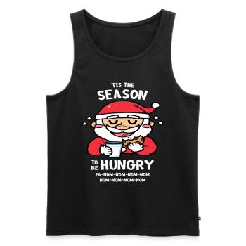 Noël Hungry Season (Saison des affamations de No� - Débardeur bio Premium Homme - noir - Devant - AI Model Male 178 light (178cm)