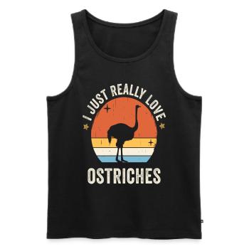 I Just Really Love Ostriches Retro Vintage Sunset - Männer Premium Bio Tank Top - Schwarz - Vorne - Michal (187cm)