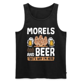 Beer Drinking Morel Hunting - Männer Premium Bio Tank Top - Schwarz - Vorne - AI Model Male 178 light (178cm)