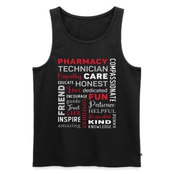 Technicien en pharmacie Tech Pharmacien Quota de pharmaciens - Débardeur bio Premium Homme - noir - Devant - Michal (187cm)