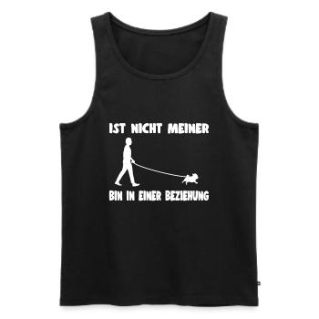 Nicht Meiner Bin In Einer Beziehung Herrchen Idee - Männer Premium Bio Tank Top - Schwarz - Vorne - Michal (187cm)