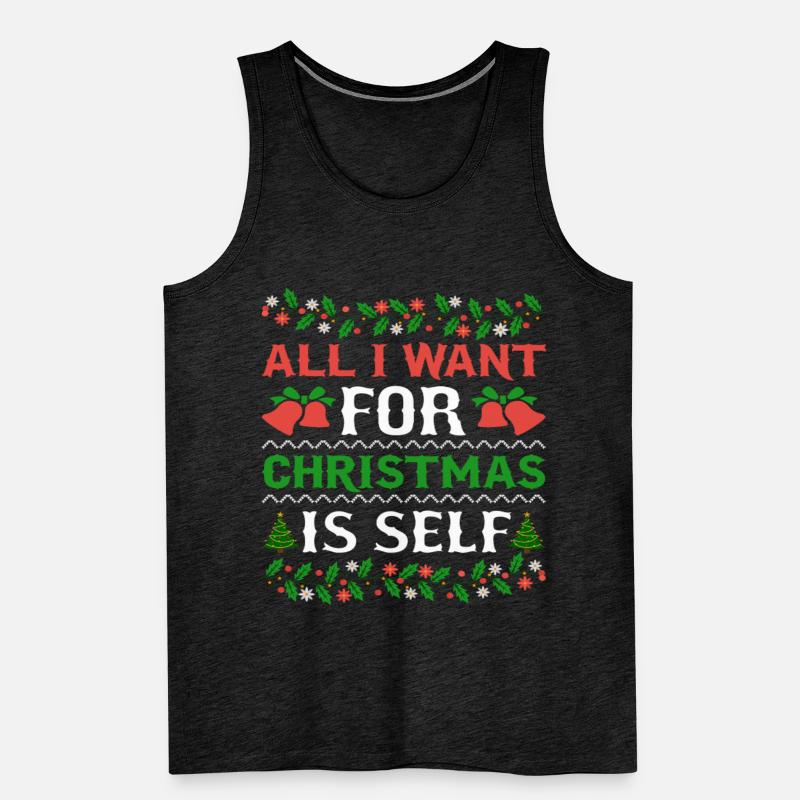Humour Tout ce que je veux pour Noël, c’est soi-même Débardeur bio Premium Homme
