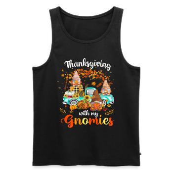 Thanksgiving With My Gnomies Friends Happy Fall - Men's Premium Organic Tank Top - black - Front - Michal (187cm)