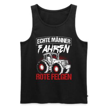 Traktor Landwirt Trecker Echte Männer Spruch Landw - Männer Premium Bio Tank Top - Schwarz - Vorne - Michal (187cm)
