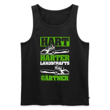 Hart Härter Landschafts Gärtner Gartenarbeit Gärtn - Männer Premium Bio Tank Top - Schwarz - Vorne - Michal (187cm)