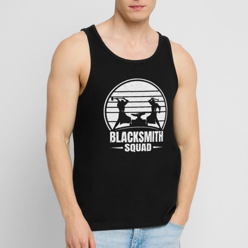 Blacksmithing Anvil Blacksmith Squad Gift Idea Männer Premium Bio Tank Top