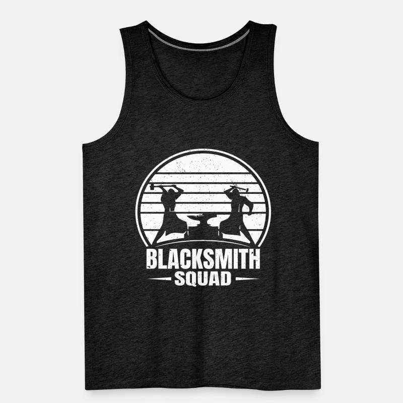 Blacksmithing Anvil Blacksmith Squad Gift Idea Männer Premium Bio Tank Top